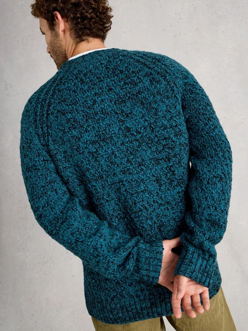 Albany Twisted Crew Neck - Blue Mlt - XXXL Image 4