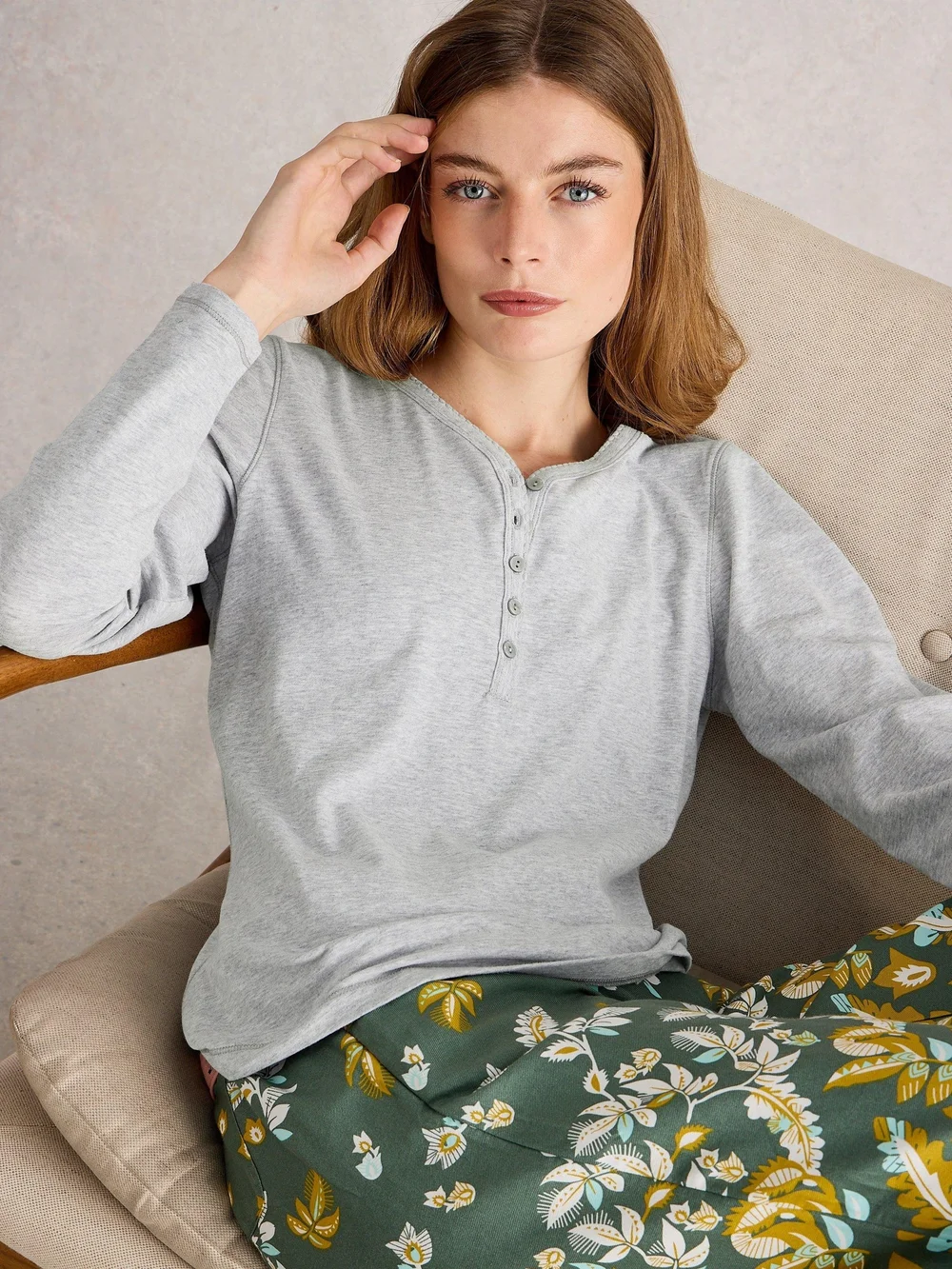 Haut De Pyjama Penny Henley - Grey Marl - XXXL Image 1