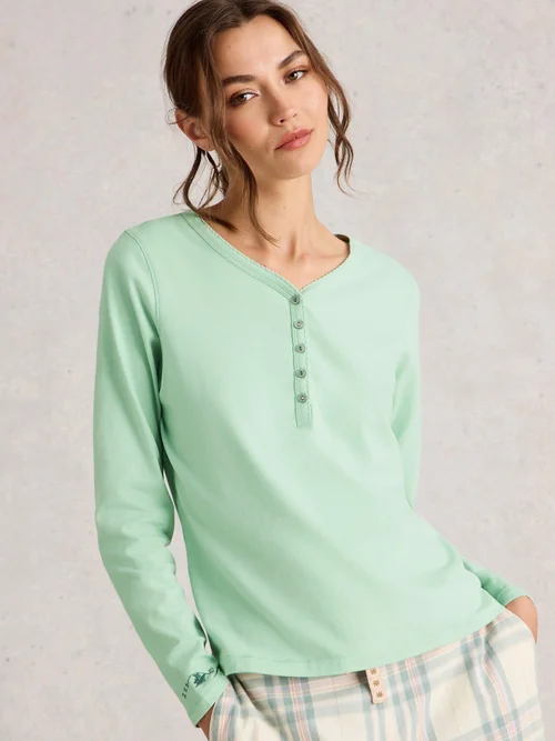 Haut De Pyjama Penny Henley - Lgt Green - XL Image 3