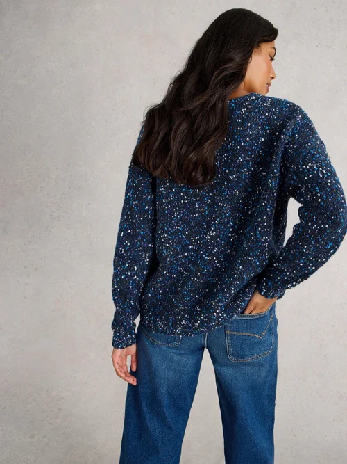 Pull À Col En V Texturé - Dark Navy - 52 Image 4