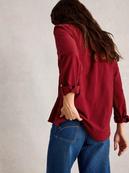 Chemise Sophie En Coton Biologique - Mid Red - 42 Image 4