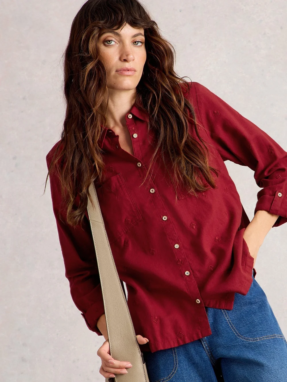 Chemise Sophie En Coton Biologique - Mid Red - 42 Image 1