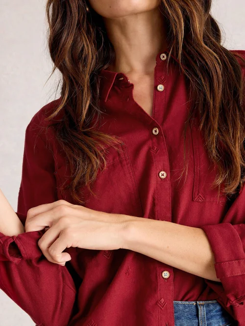 Chemise Sophie En Coton Biologique - Mid Red - 44 Image 3
