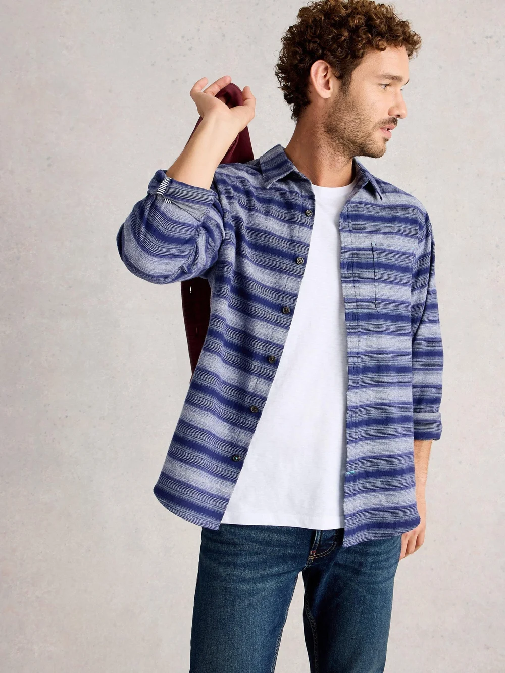 Chemise à rayures horizontales Upton - Blue Mlt - XXL Image 1