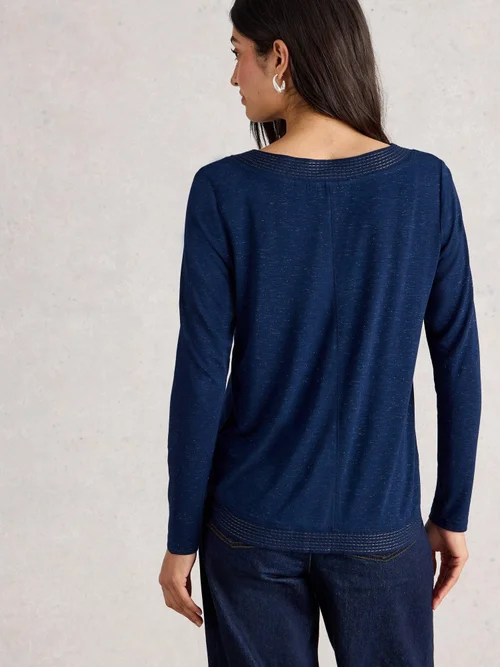 WEAVER LS SPARKLE TEE - Dark Navy - 34 Image 4