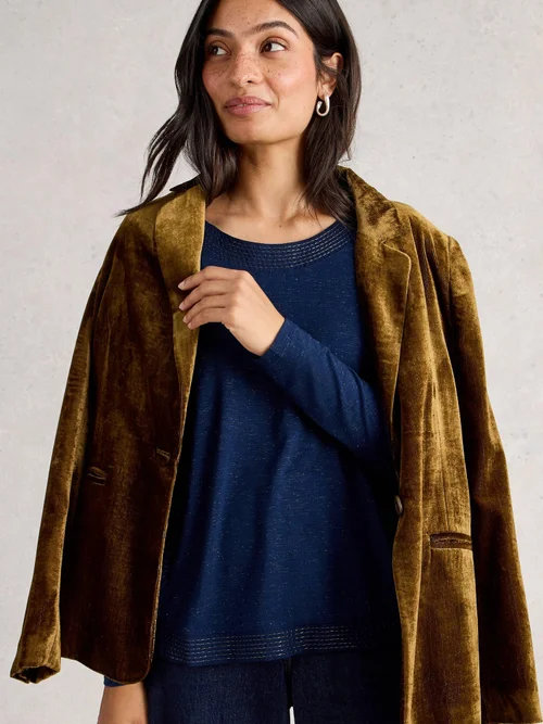 WEAVER LS SPARKLE TEE - Dark Navy - 50 Image 3