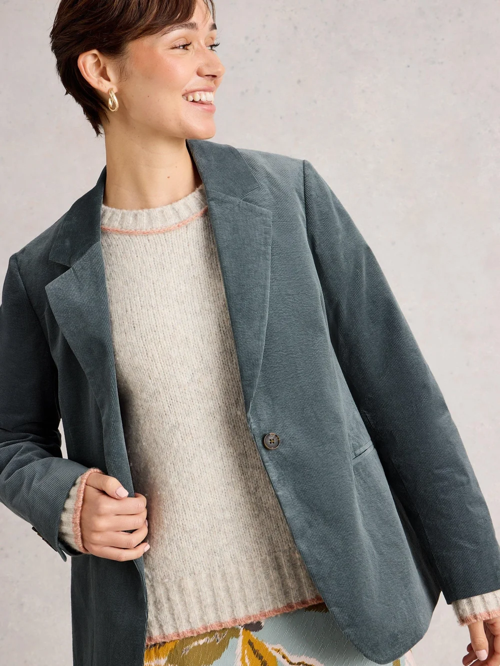 Blazer en velours côtelé Evelyn - Dk Green - 42 Image 1
