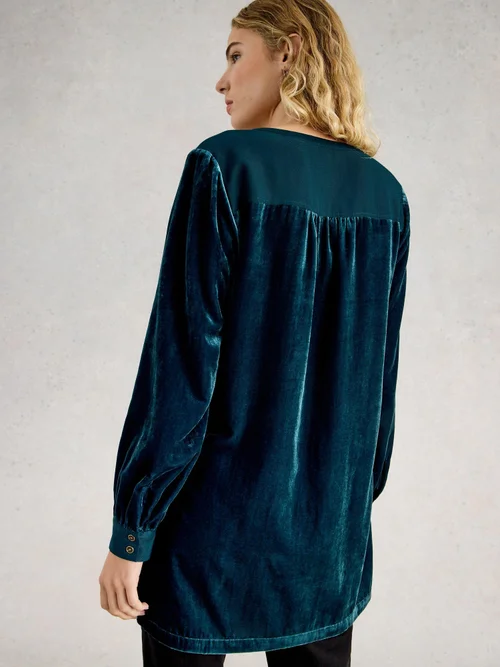 Tunique en velours olive - Dk Teal - 42/R Image 4