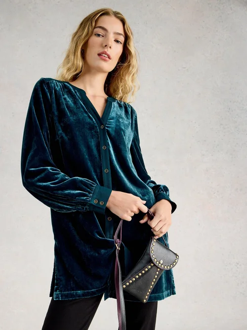 Tunique en velours olive - Dk Teal - 52/R Image 3