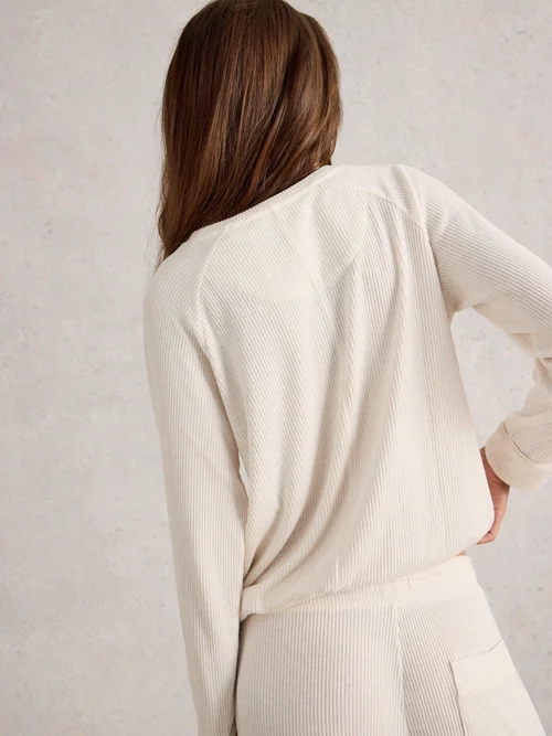 Top côtelé en jersey cosy - Pale Ivory - XL Image 4