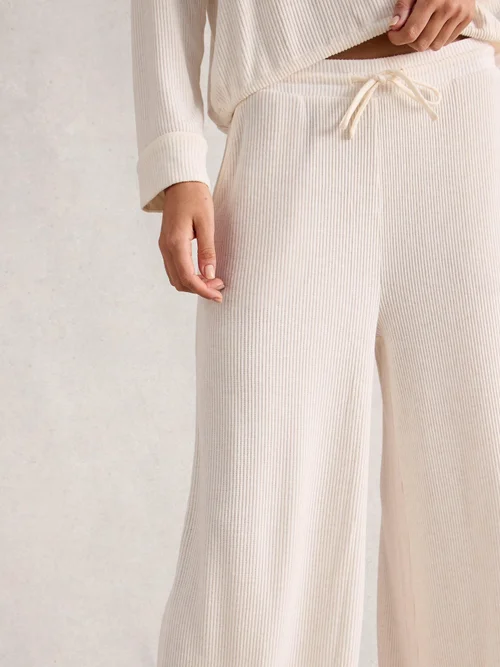 Bas côtelé en jersey cosy - Pale Ivory - XXXL Image 3