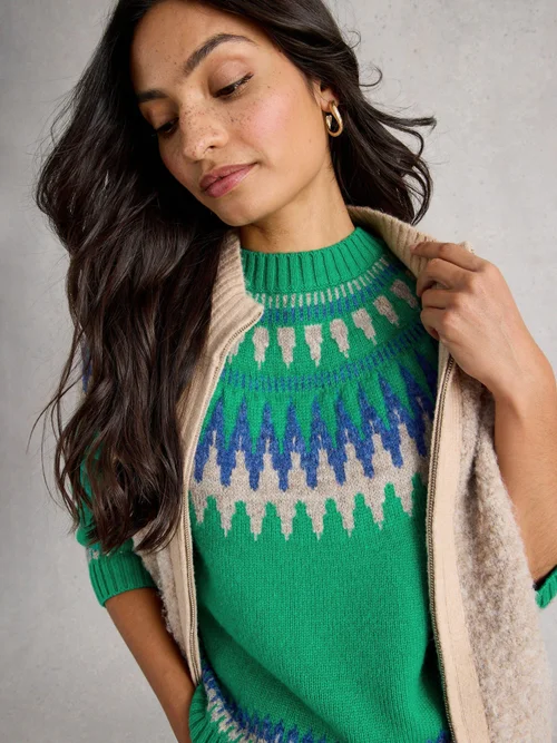 PULL FIFI FAIRISLE - Green Mlt - 44 Image 3