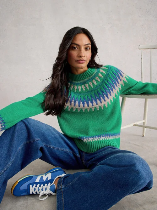 PULL FIFI FAIRISLE - Green Mlt - 44 Image 1