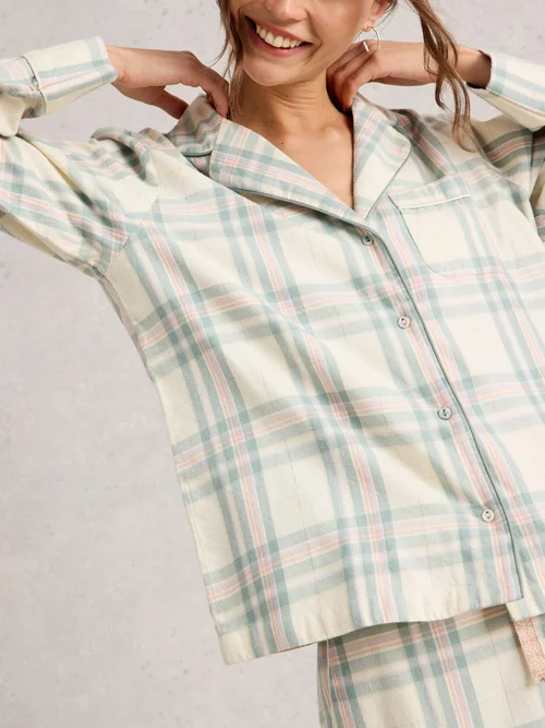 Chemise De Pijama À Carreaux Nina - Ivory Mlt - XXXL Image 3