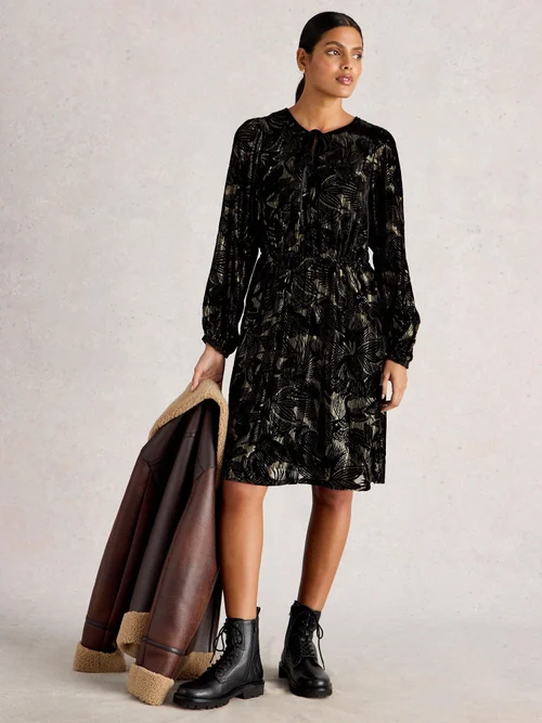 Robe en velours Faye Devore - Blk Mlt - 52/R Image 2