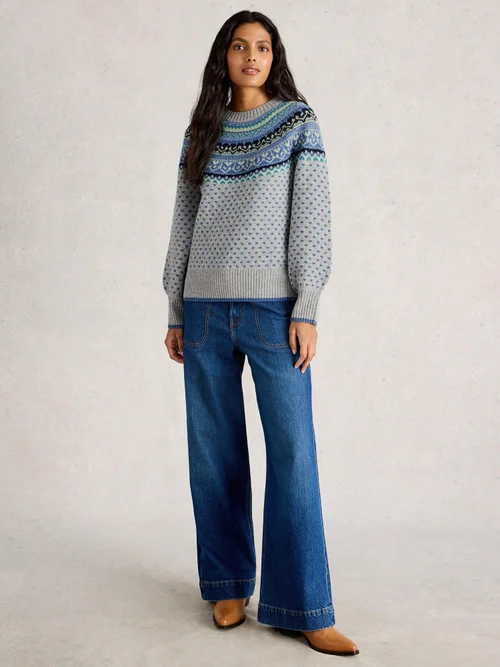 PULL MINI FAIR ISLE À CŒURS - Grey Mlt - 52 Image 2