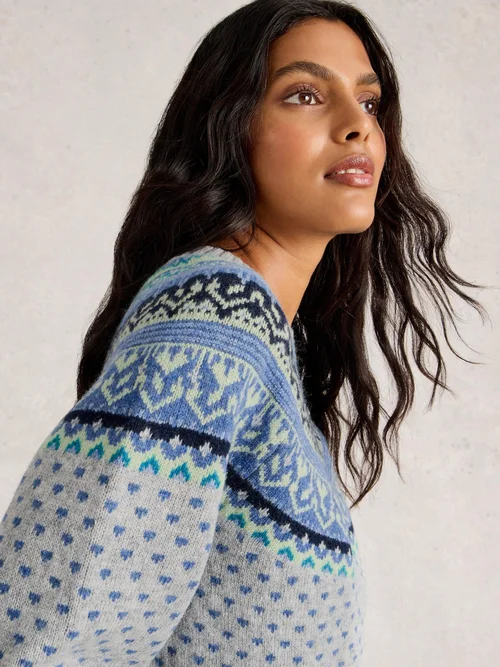 PULL MINI FAIR ISLE À CŒURS - Grey Mlt - 52 Image 3