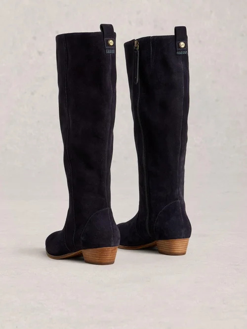 Bottes en daim Willow montant jusqu'aux genoux - Dark Navy - 41 Image 4