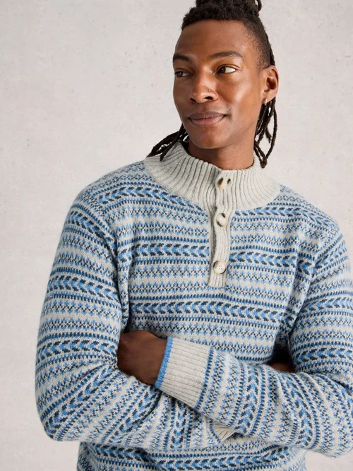 Pull à col cheminée Kendal Fairisle - Grey Mlt - XXL Image 3