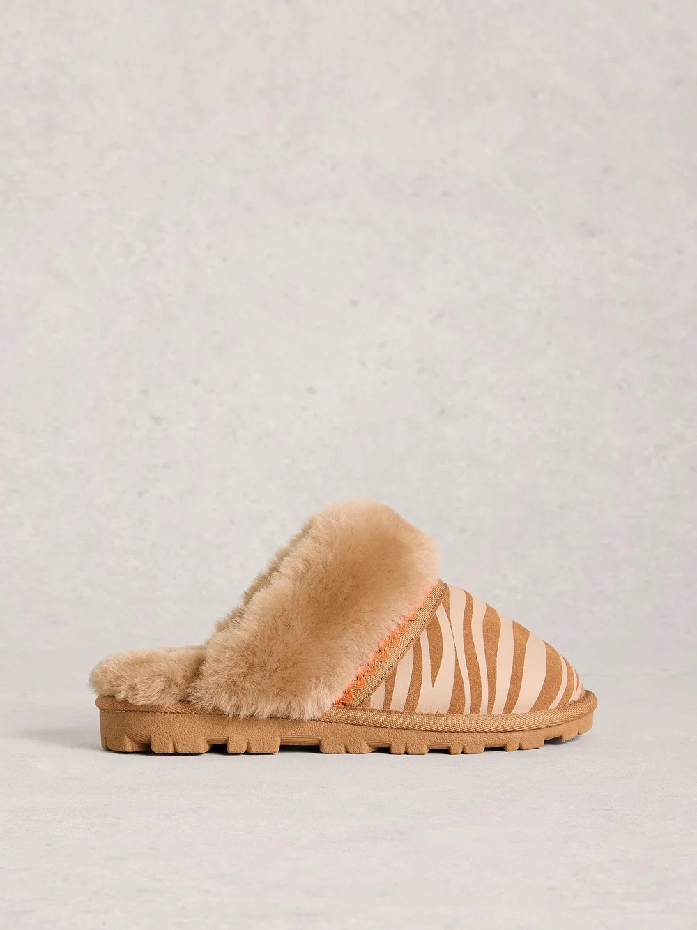 Mules en peau de mouton zébrée - Tan Multi - S Image 1