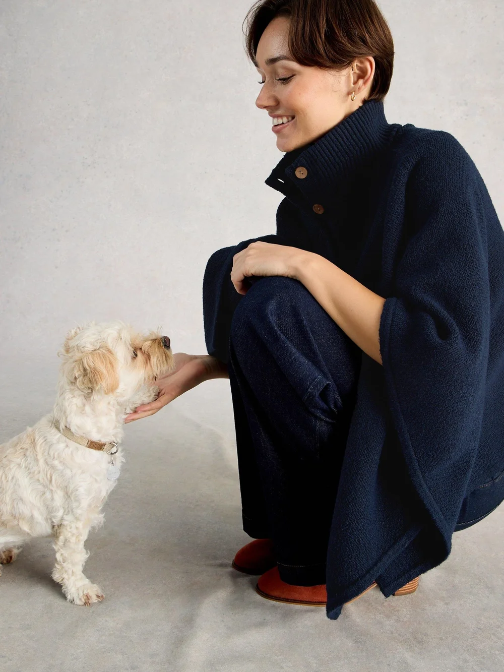 Poncho à col cheminée - Dark Navy - S Image 1