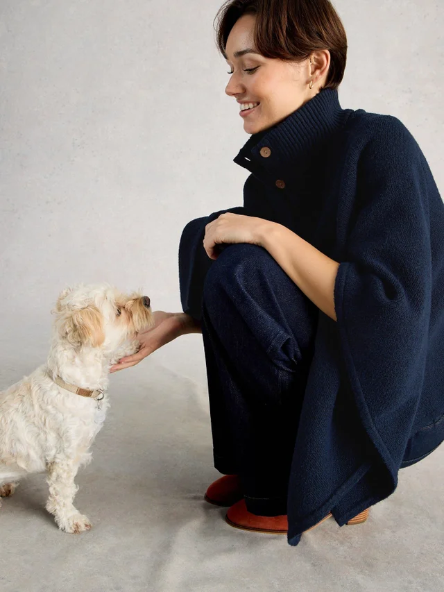 Poncho à col cheminée