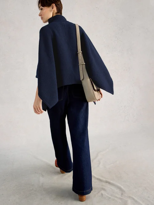 Poncho à col cheminée - Dark Navy - S Image 4