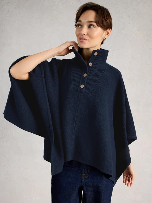 Poncho à col cheminée - Dark Navy - S Image 3