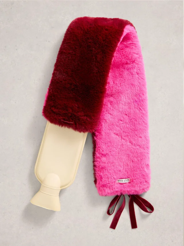 Bouillotte longue en fausse fourrure