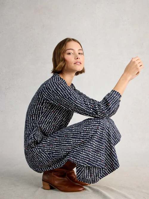 Robe en jersey Megan - Navy Multi - 52/R Image 1