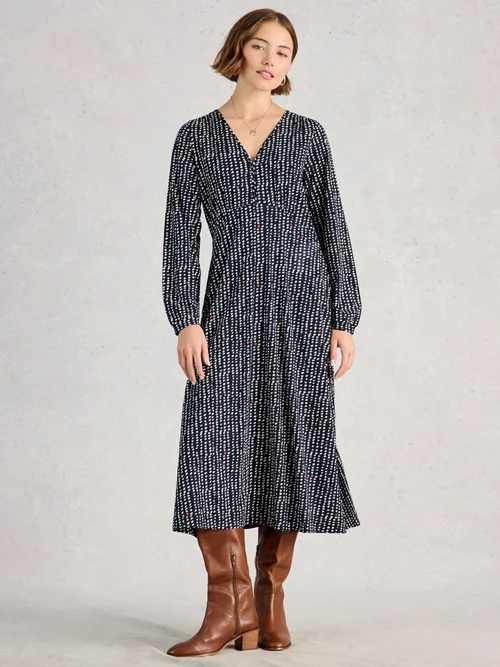 Robe en jersey Megan - Navy Multi - 52/R Image 2