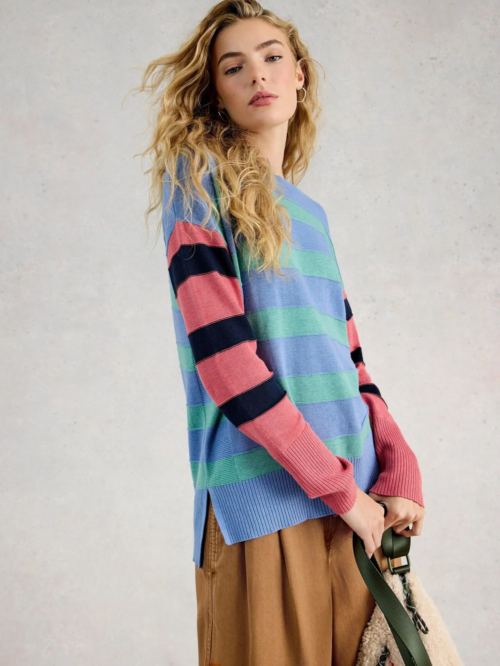 Pull rayé olive - Blue Mlt - 52 Image 1