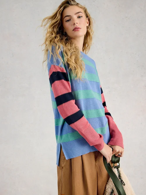 Pull rayé olive - Blue Mlt - 52 Image 1