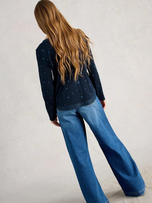 T-shirt Weaver LS Notch Emb - Navy Multi - 46 Image 4