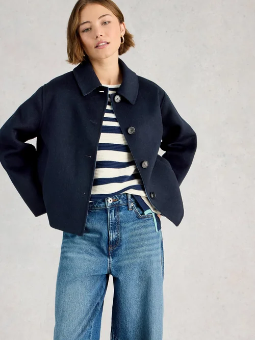 Veste Aden en laine mélangée - Navy Multi - 50 Image 1