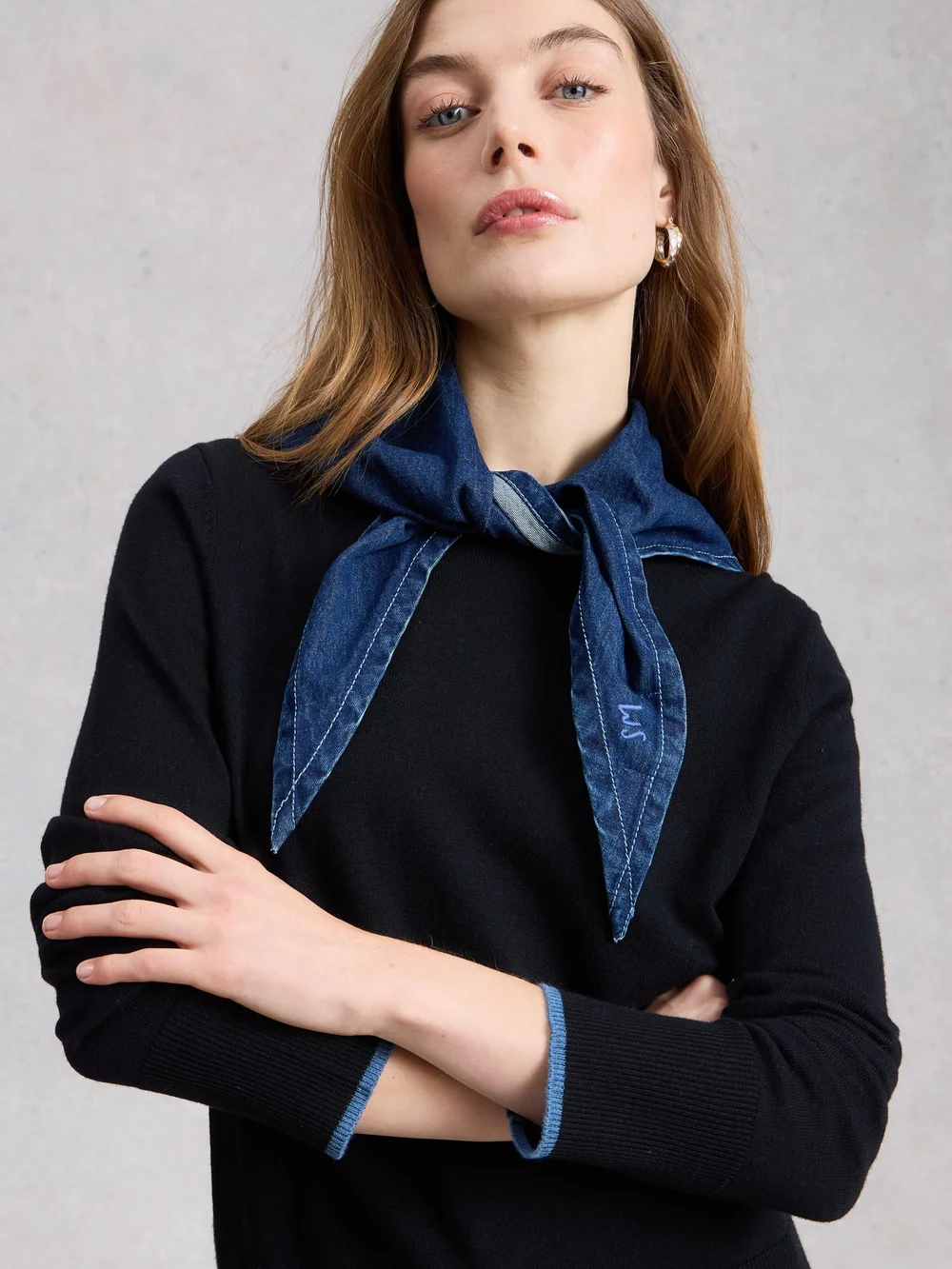 Foulard Triangle Charlie Denim Image 1