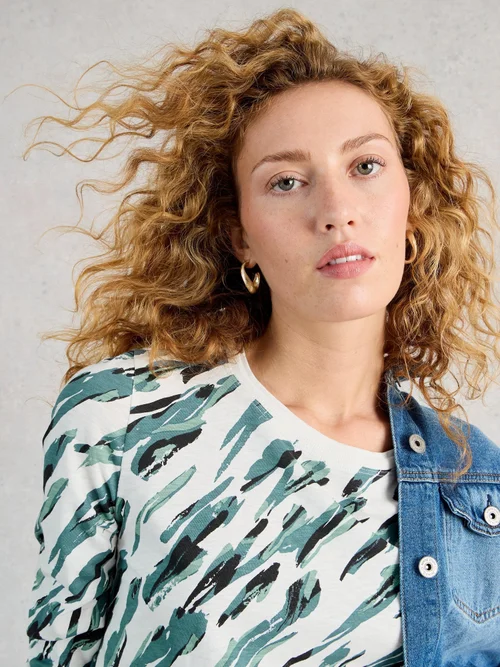 CLARA LS T-SHIRT - Ivory Pr - 52 Image 3