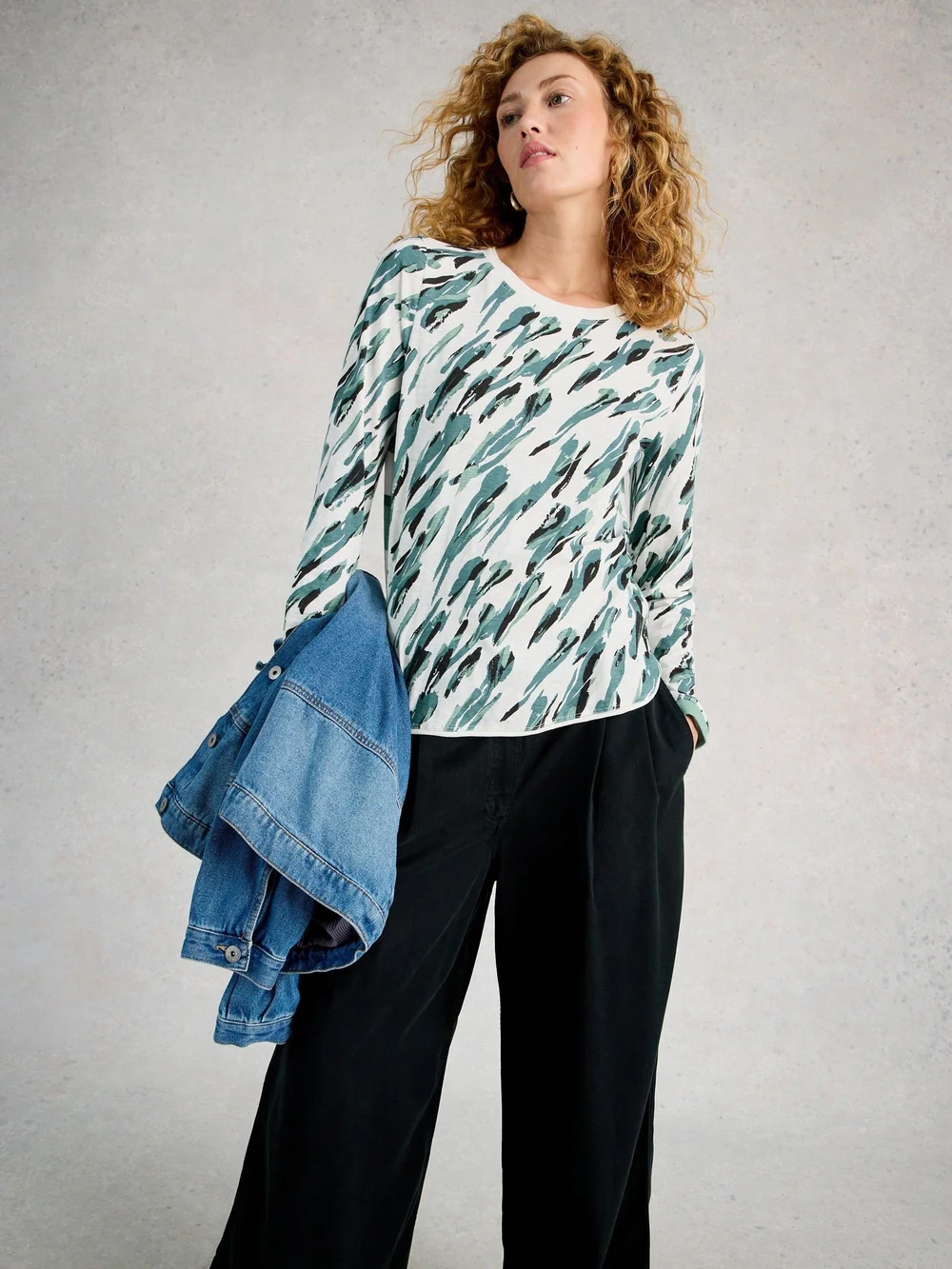 CLARA LS T-SHIRT - Ivory Pr - 52 Image 1