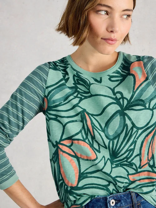 T-shirt Clara manches longues - Teal Pr - 40 Image 1