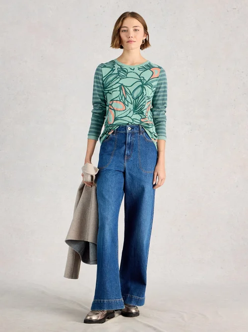 CLARA LS T-SHIRT - Teal Pr - 52 Image 2