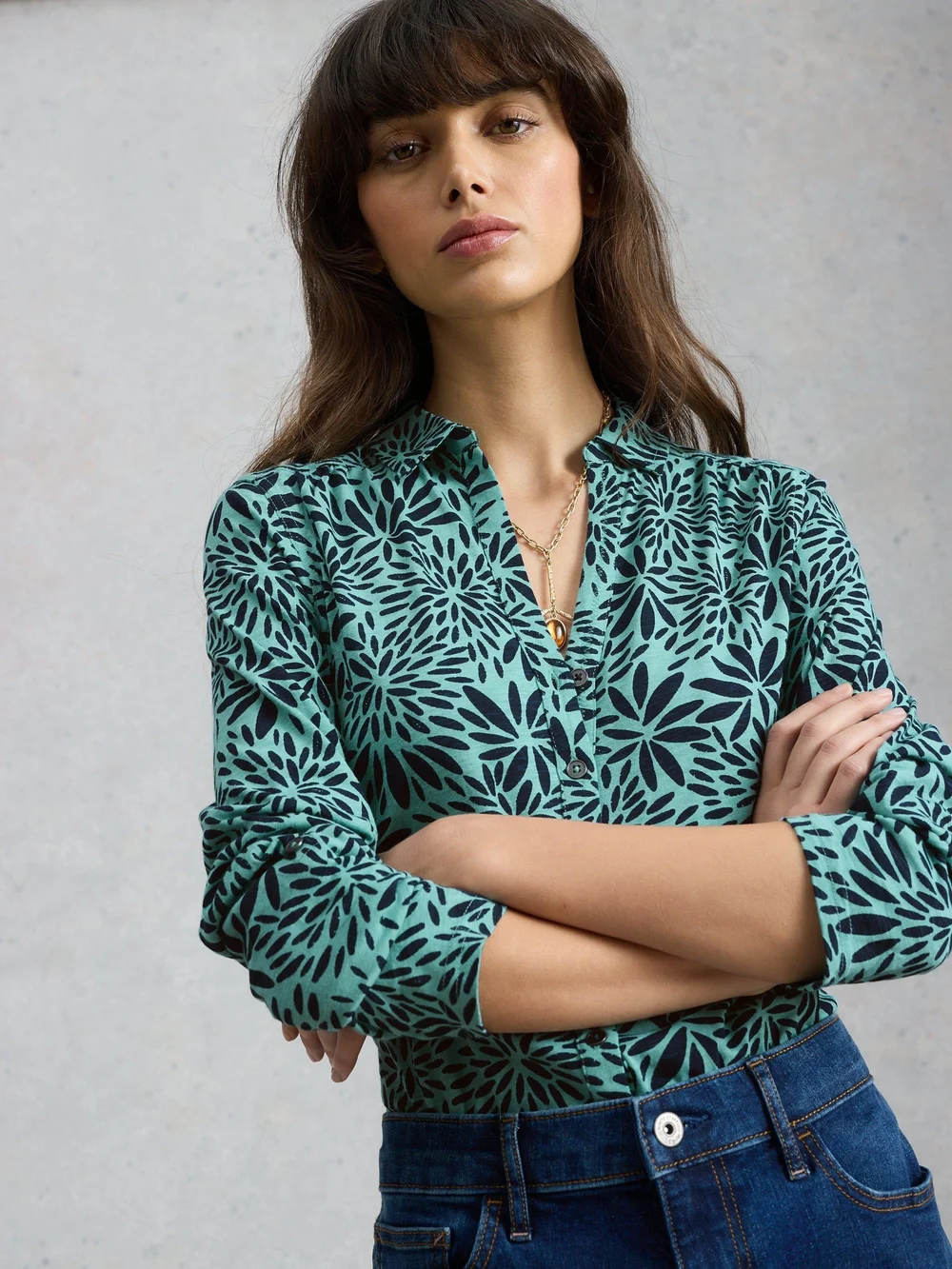 Chemise en jersey Annie - Teal Pr - 52 Image 1