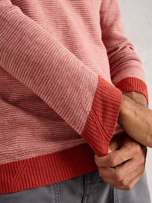 Newport Merino Jacquard Crew - Orange Mlt - XXXL Image 3