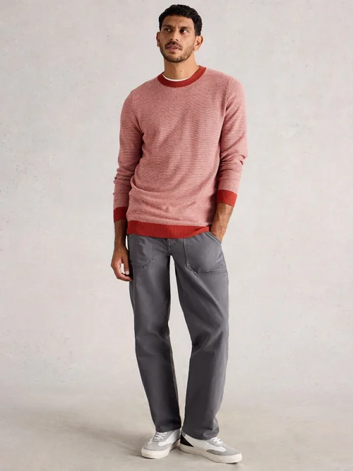 Newport Merino Jacquard Crew - Orange Mlt - XXXL Image 2