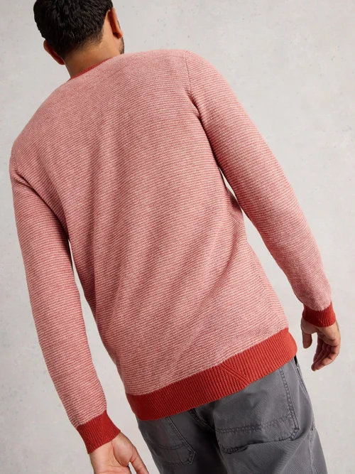 Newport Merino Jacquard Crew - Orange Mlt - XXXL Image 4