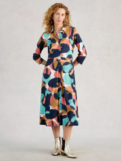 Robe chemise en jersey Rua - Navy Multi - 50/R Image 2