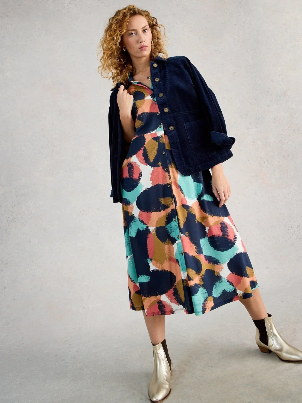 Robe chemise en jersey Rua - Navy Multi - 50/R Image 1