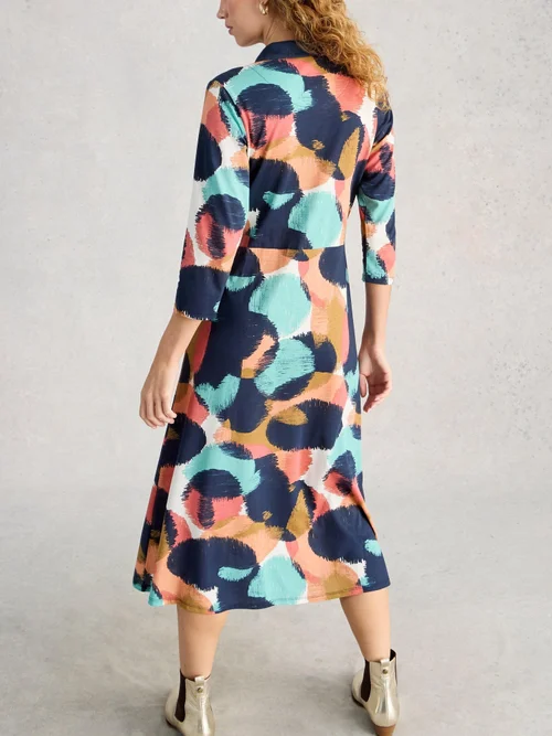 Robe chemise en jersey Rua - Navy Multi - 52/R Image 4