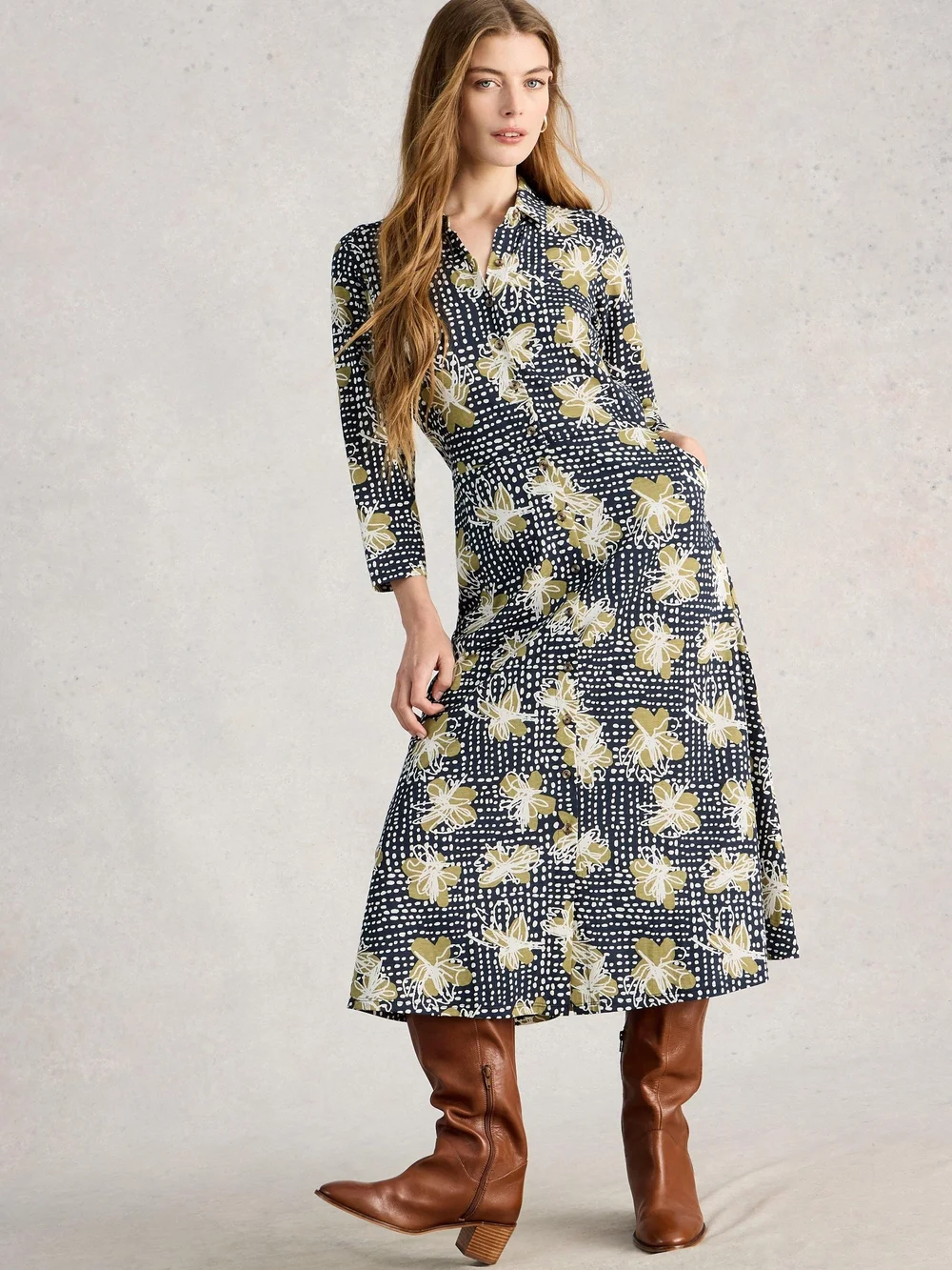 Robe chemise en jersey Rua - Navy Pr - 52/R Image 1