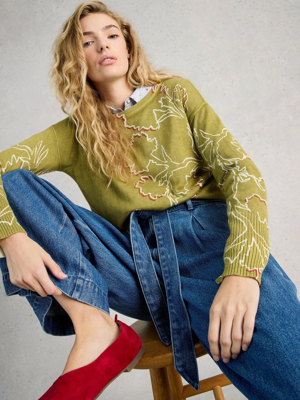 PULL À IMPRIMÉ OLIVE - Green Pr - 52 Image 1