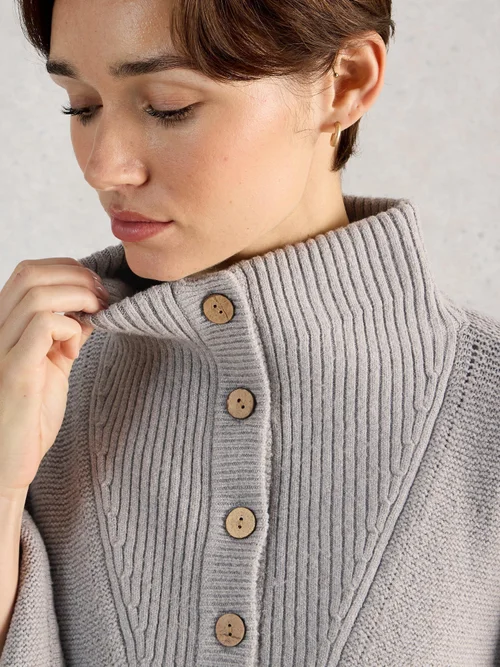 Poncho col entonnoir - Lgt Grey - XL Image 3